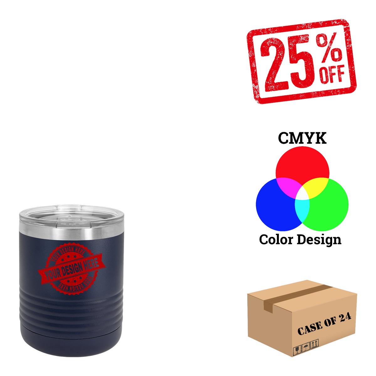 Polar Camel 10 oz. Vacuum Insulated Ringneck Tumbler Case of 24