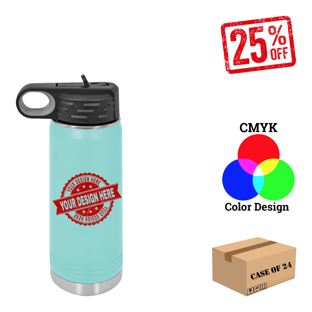 Polar Camel 20 oz. Water Bottle Case of 24