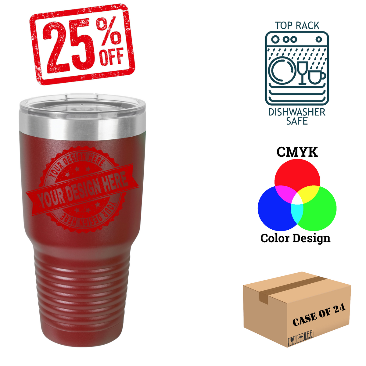 Polar Camel 30 oz. Insulated Ringneck Tumbler Case of 24