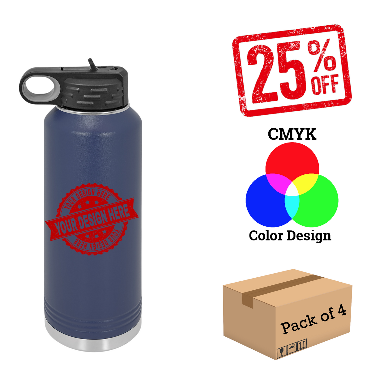 4 Pack Polar Camel 40oz. Water Bottle