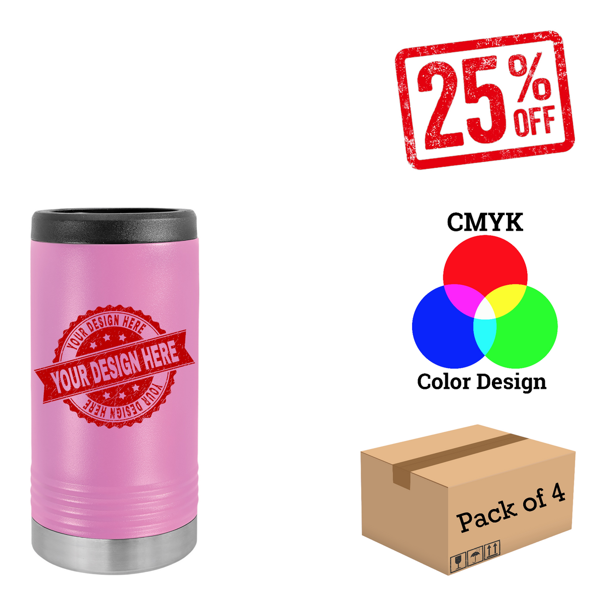 4 Pack Polar Camel Slim Beverage Holder