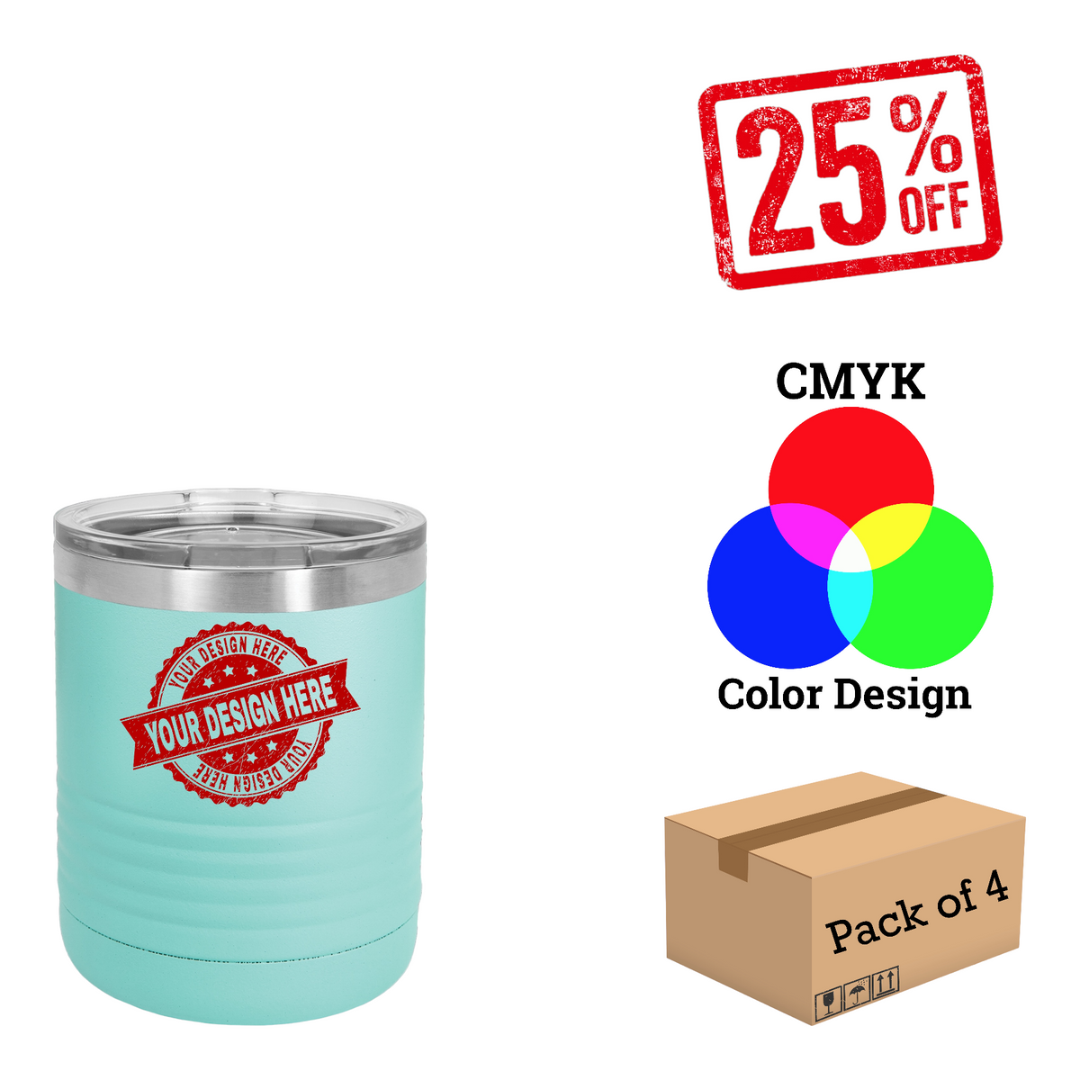 4 Pack Polar Camel 10 oz. Vacuum Insulated Ringneck Tumbler