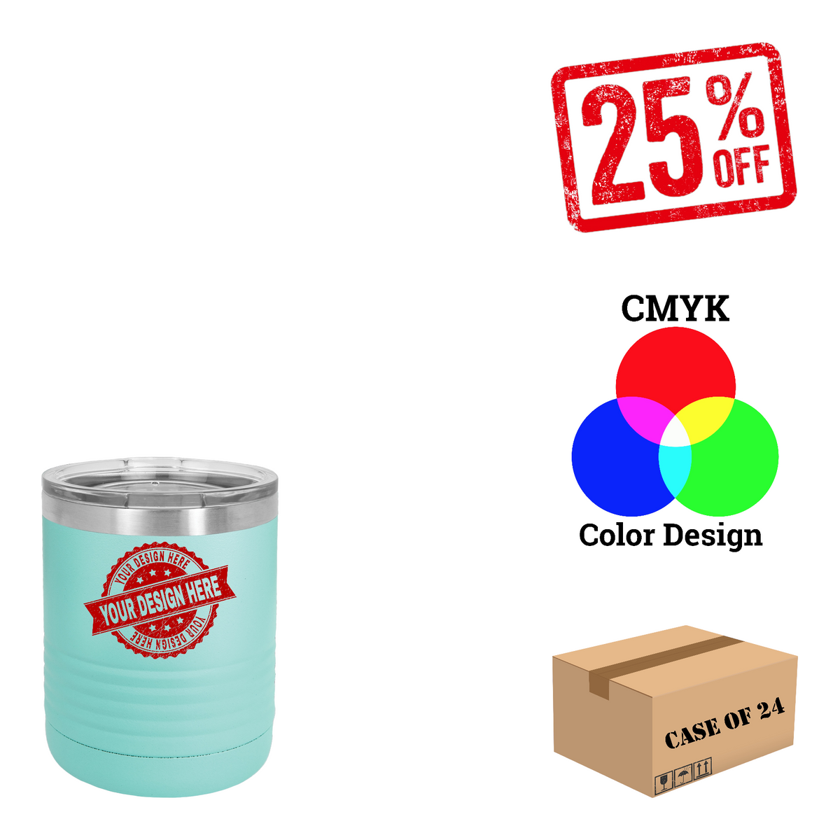 Polar Camel 10 oz. Vacuum Insulated Ringneck Tumbler Case of 24