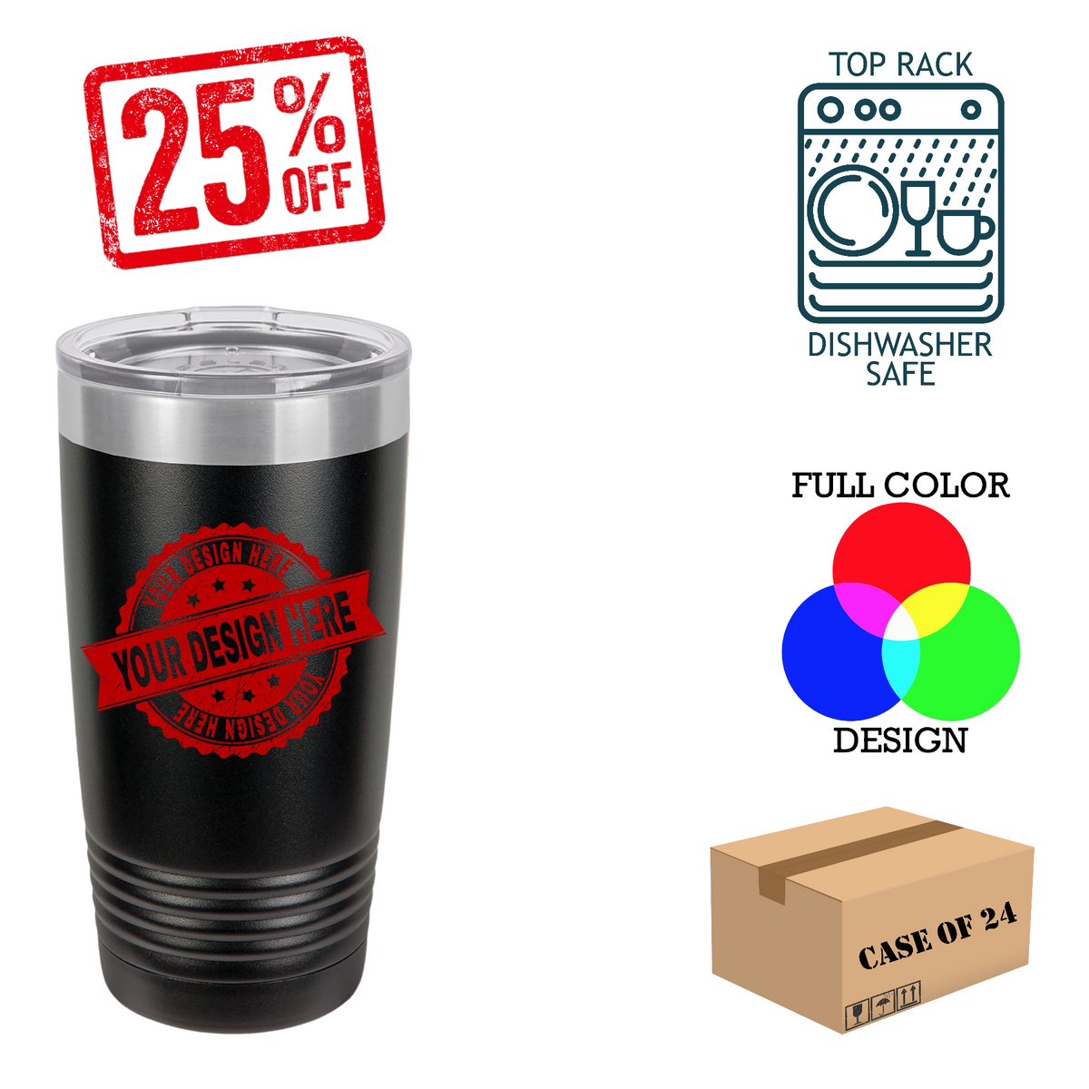 Polar Camel 20 oz. Insulated Ringneck Tumbler Case of 24