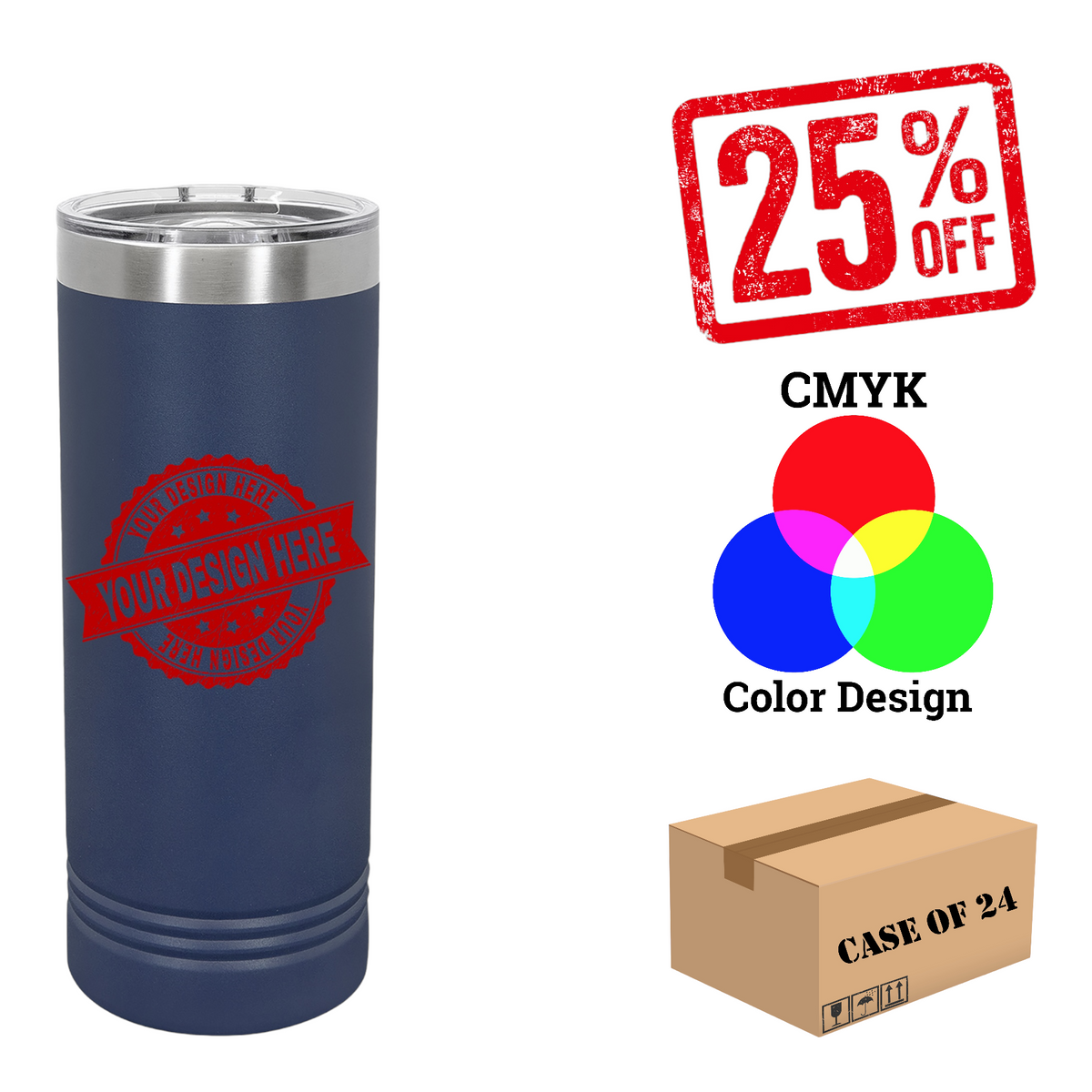 Polar Camel 22 oz. Skinny Tumbler Case of 24