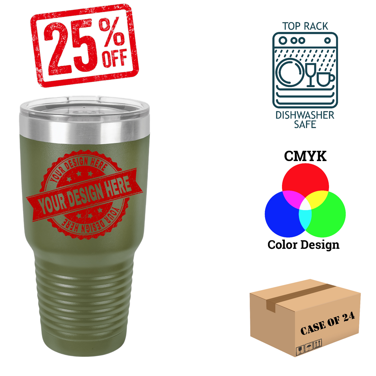 Polar Camel 30 oz. Insulated Ringneck Tumbler Case of 24