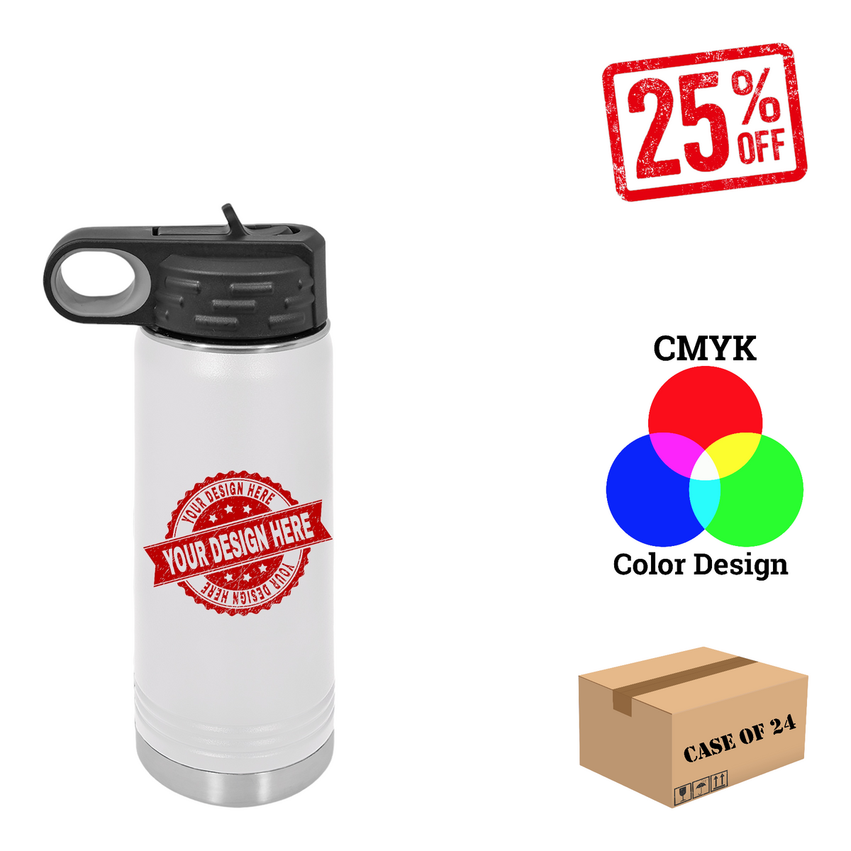 Polar Camel 20 oz. Water Bottle Case of 24