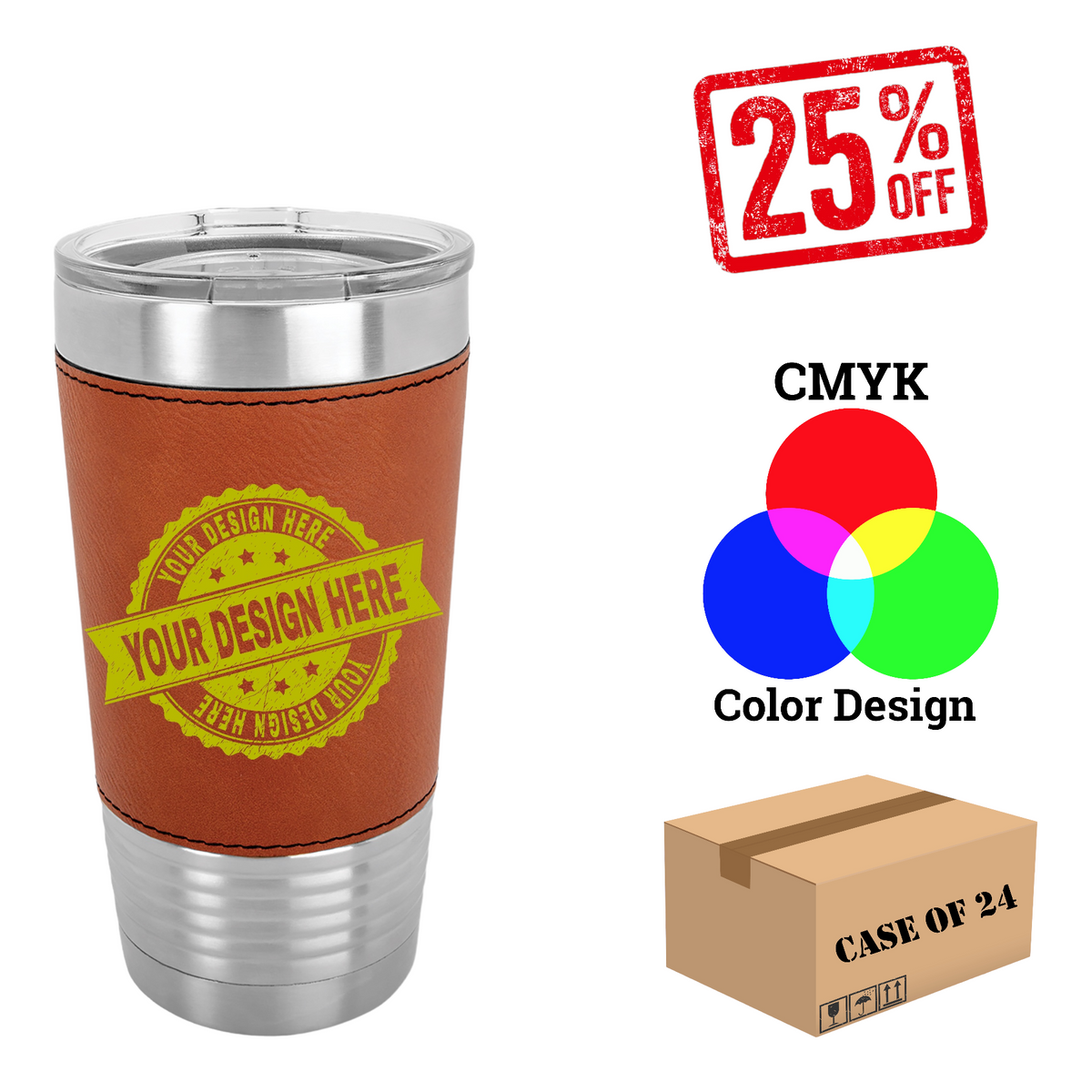 Polar Camel 20 oz. Leatherette Tumbler Case of 24