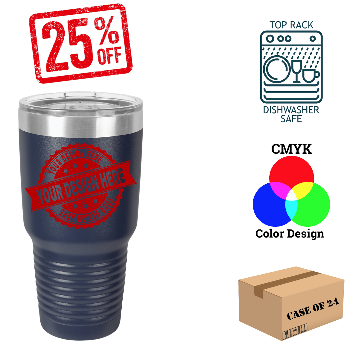 Polar Camel 30 oz. Insulated Ringneck Tumbler Case of 24