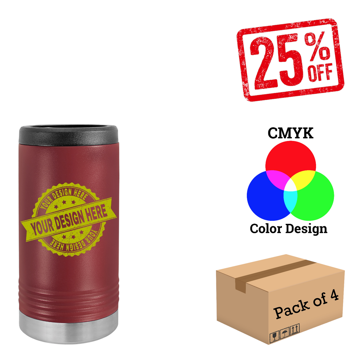 4 Pack Polar Camel Slim Beverage Holder