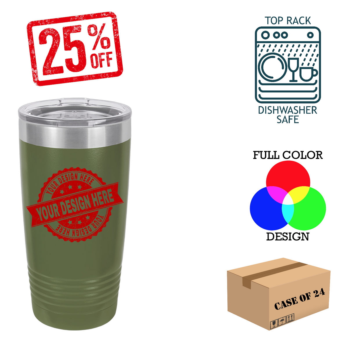 Polar Camel 20 oz. Insulated Ringneck Tumbler Case of 24