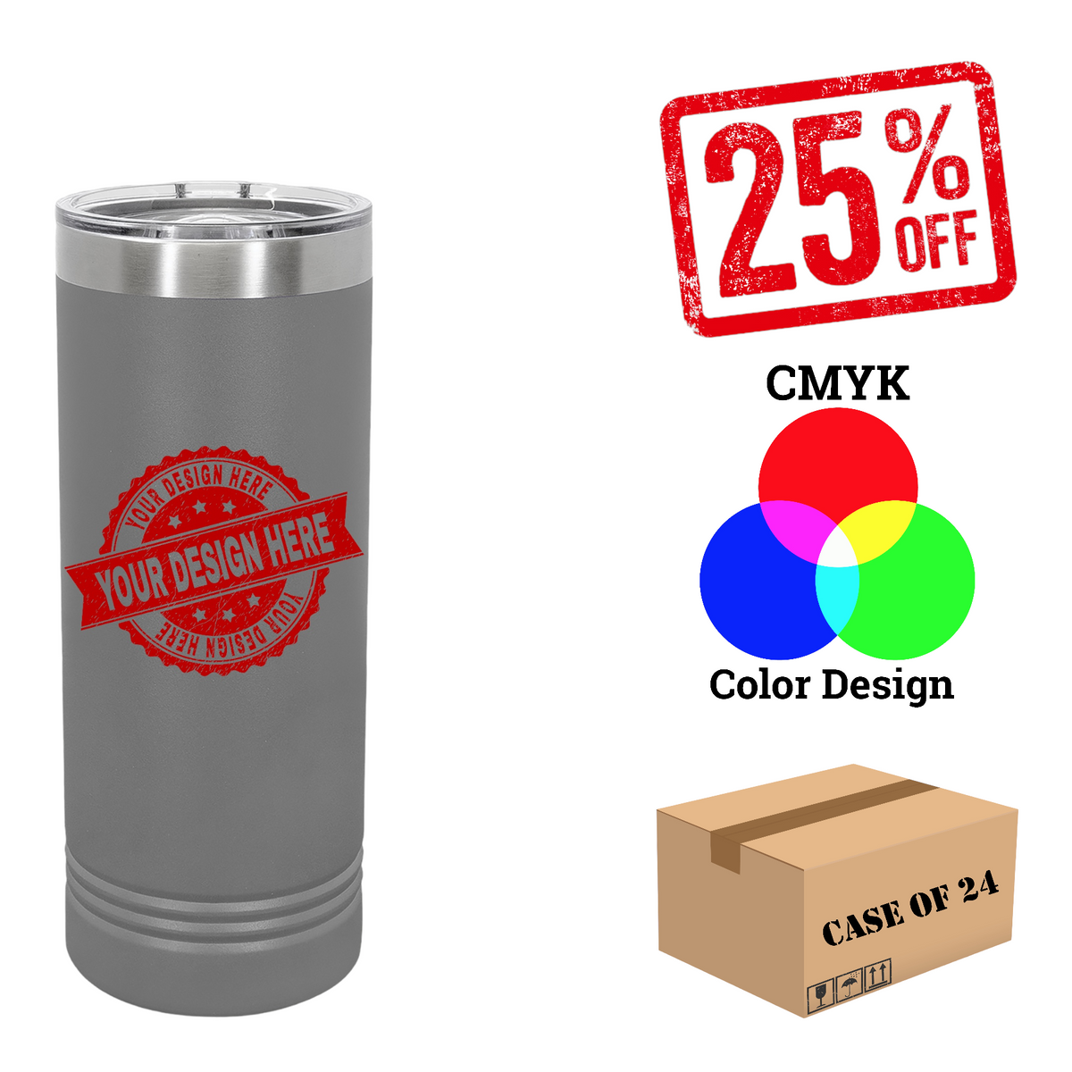 Polar Camel 22 oz. Skinny Tumbler Case of 24