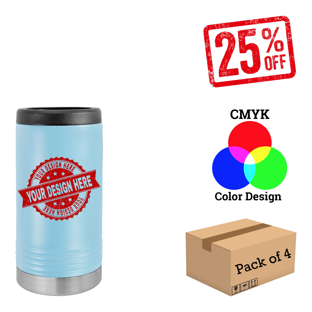 4 Pack Polar Camel Slim Beverage Holder