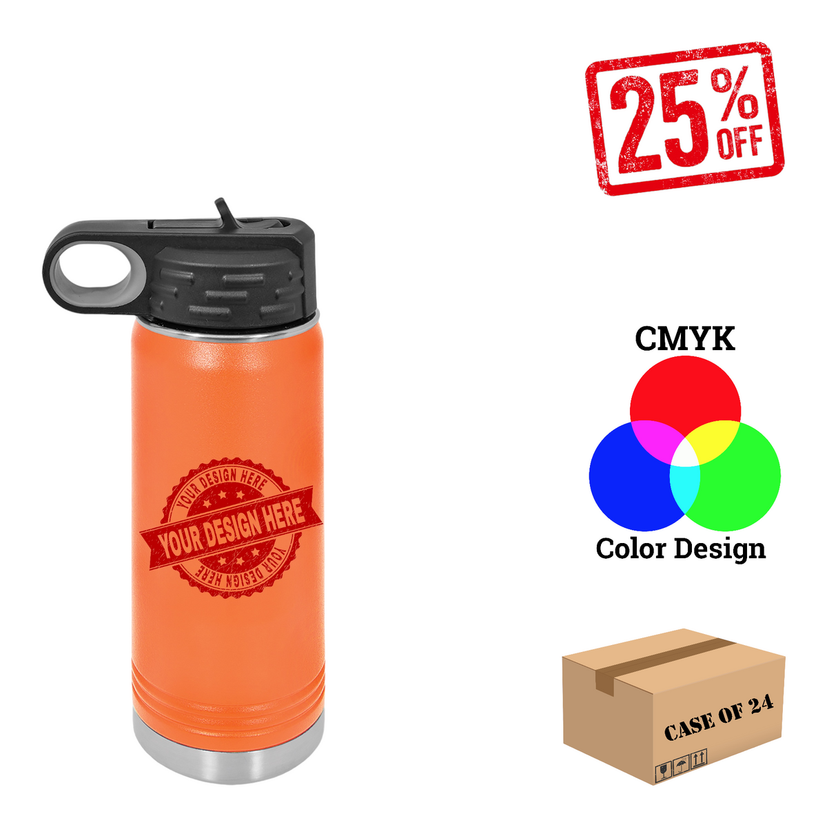 Polar Camel 20 oz. Water Bottle Case of 24
