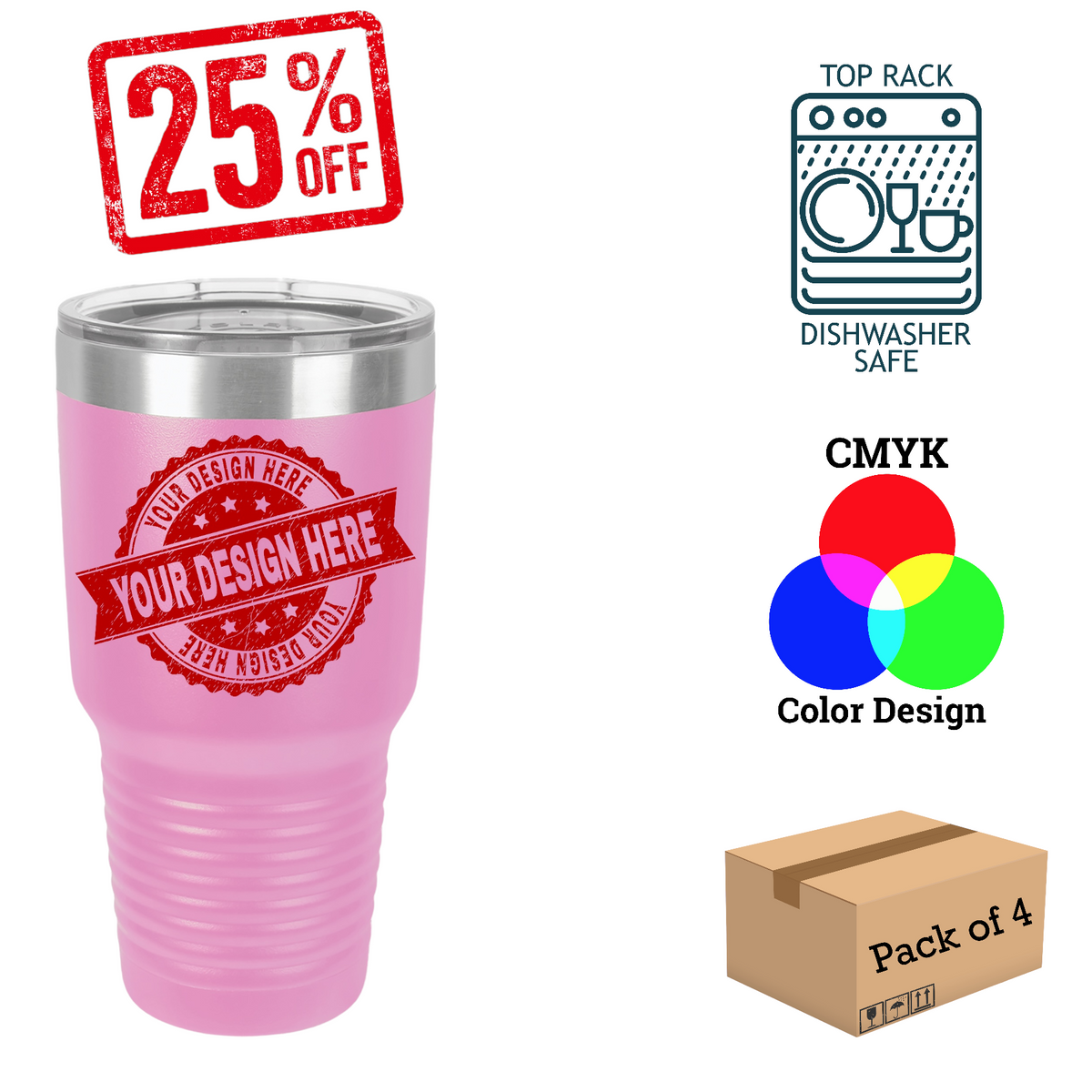 4 Pack Polar Camel 30 oz. Insulated Ringneck Tumbler