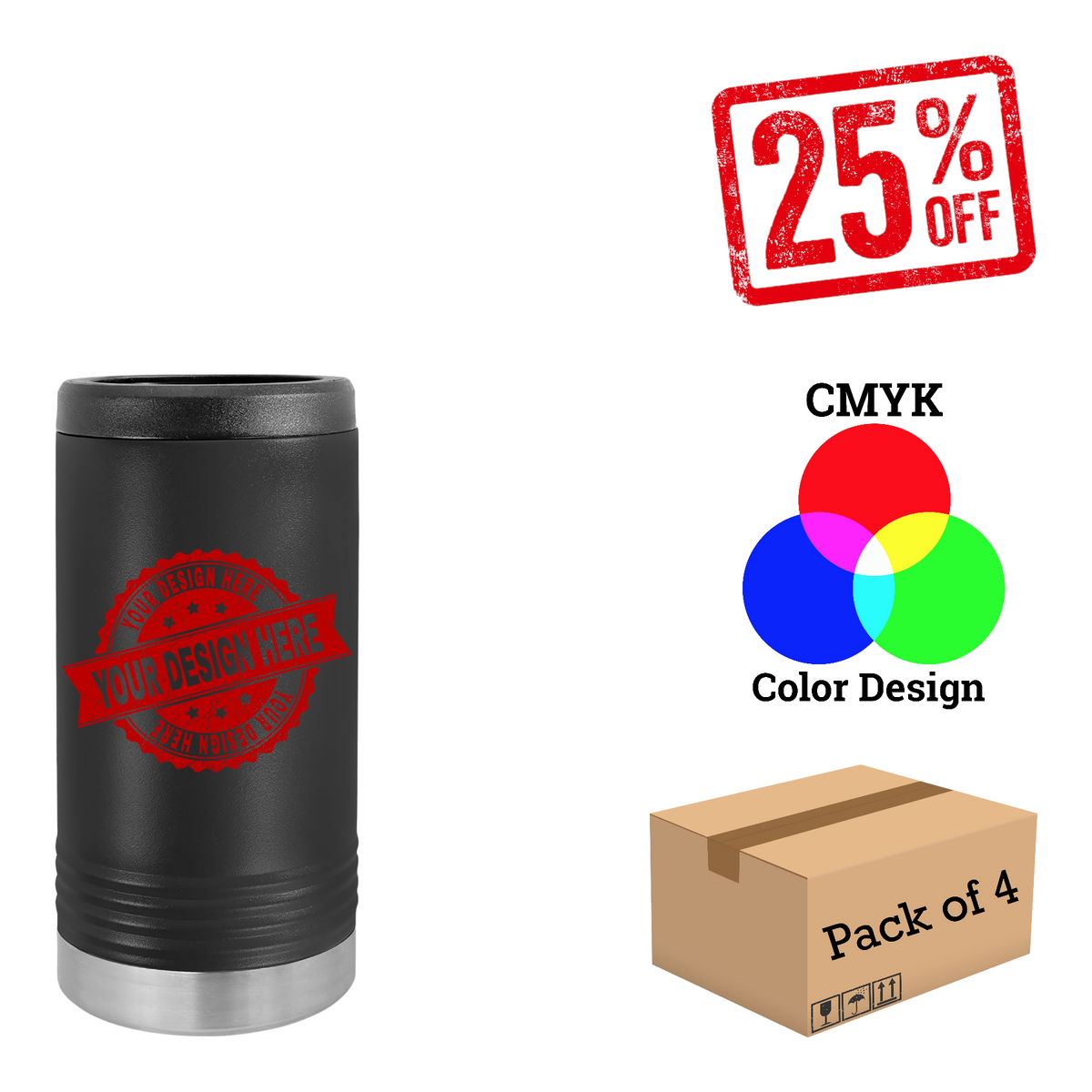 4 Pack Polar Camel Slim Beverage Holder