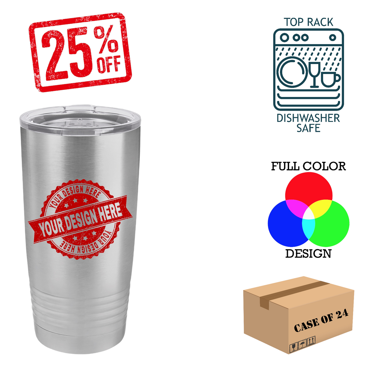 Polar Camel 20 oz. Insulated Ringneck Tumbler Case of 24