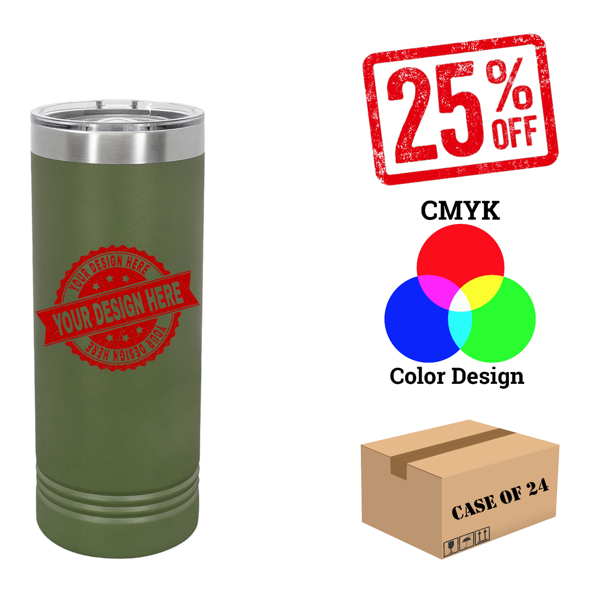 Polar Camel 22 oz. Skinny Tumbler Case of 24