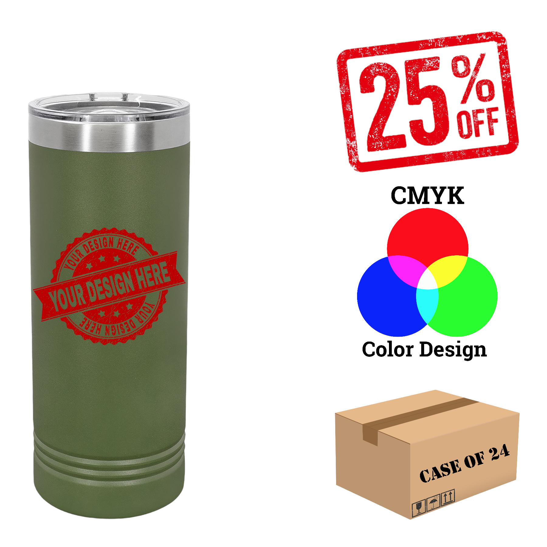 Polar Camel 22 oz. Skinny Tumbler Case of 24