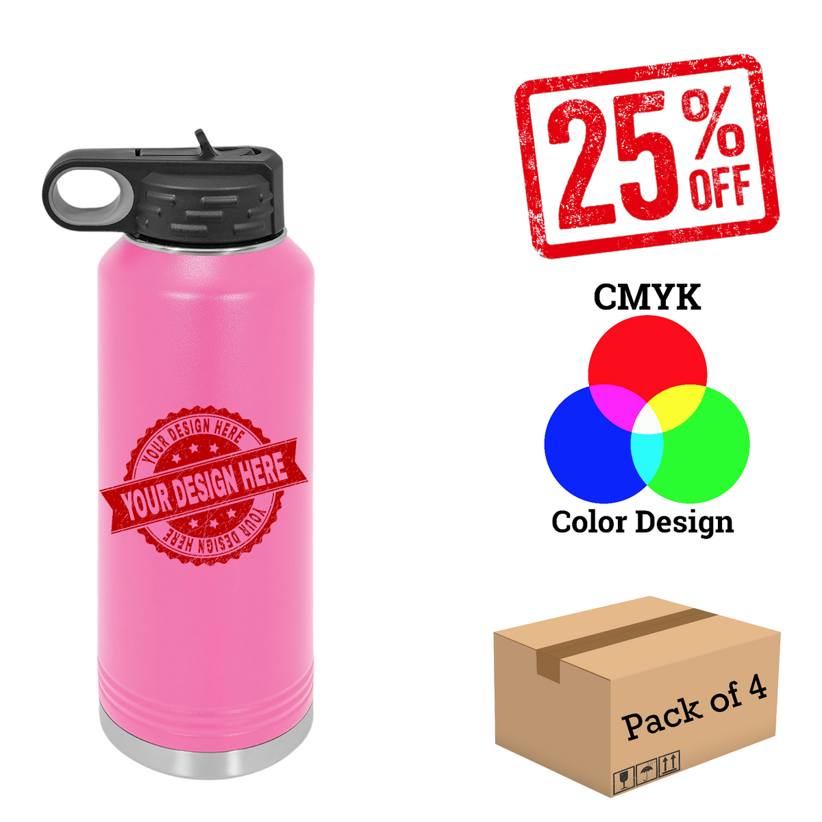 4 Pack Polar Camel 40oz. Water Bottle