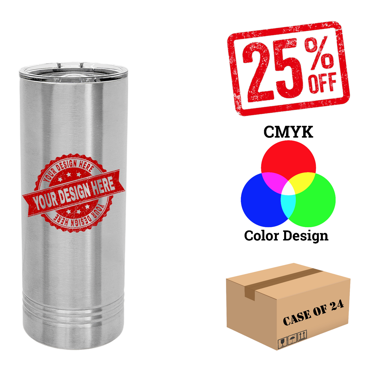 Polar Camel 22 oz. Skinny Tumbler Case of 24