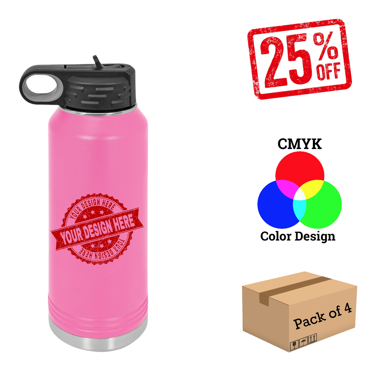 4 Pack Polar Camel 32oz. Water Bottle