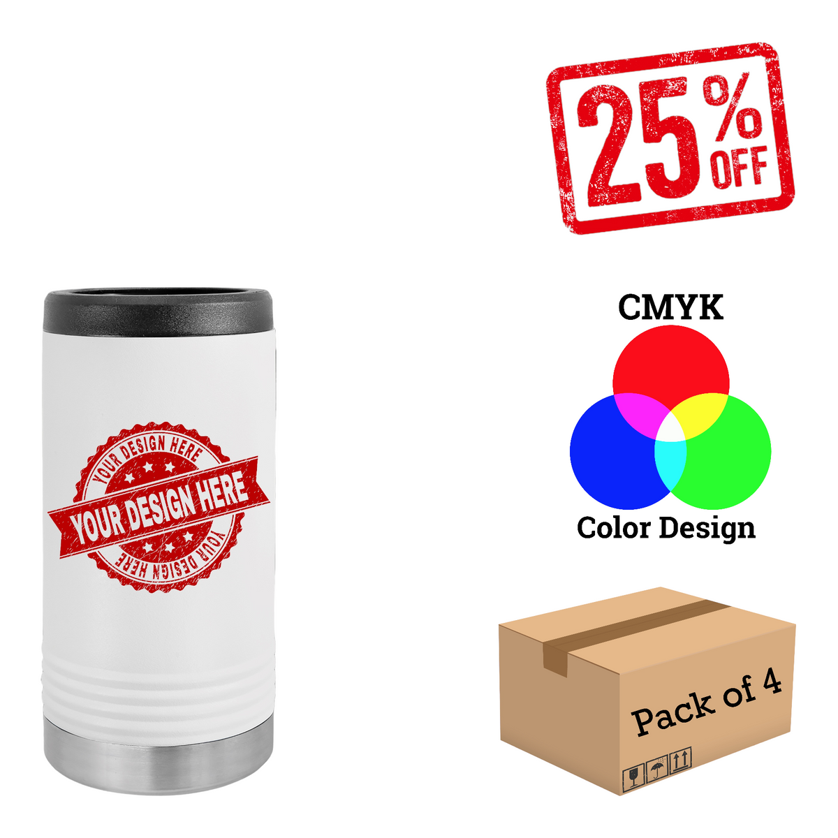 4 Pack Polar Camel Slim Beverage Holder