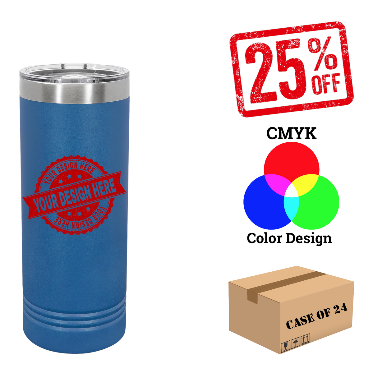 Polar Camel 22 oz. Skinny Tumbler Case of 24
